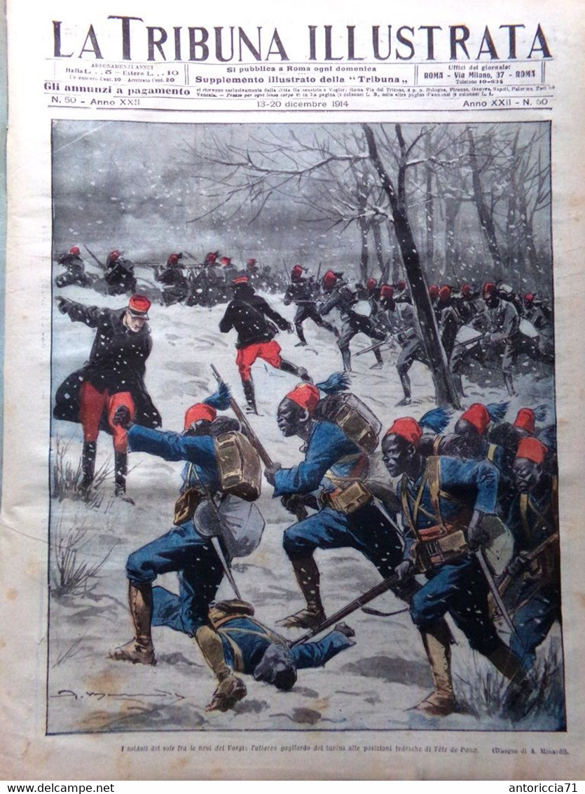 La Tribuna Illustrata 13 Dicembre 1914 WW1 Ermete Novelli Mikado Soldati Vosgi - War 1914-18