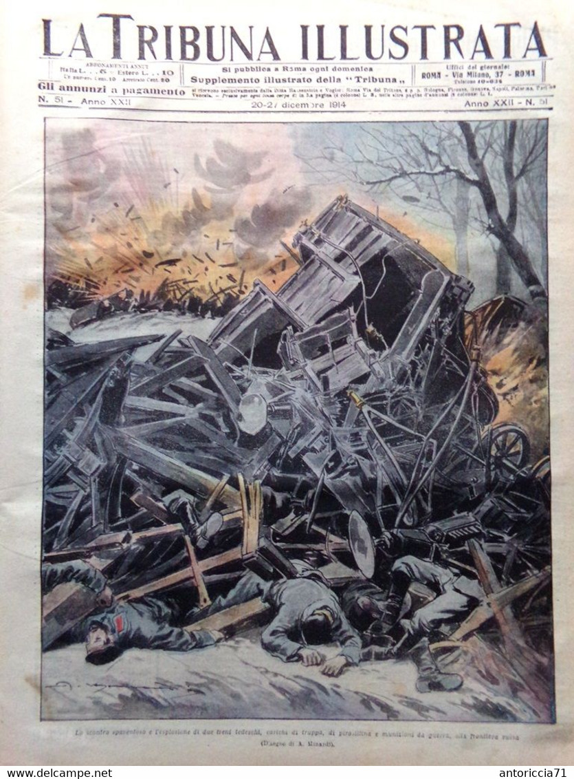 La Tribuna Illustrata 20 Dicembre 1914 WW1 Von Bulow Bobrinsky Pamphili Cracovia - Guerra 1914-18