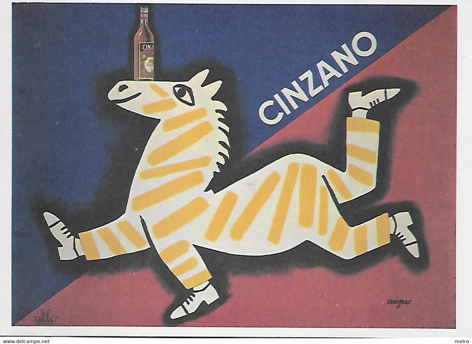 CPM - Publicité - L'homme Zèbre Cinzano 1951.  Ilustrateur -  Raymond Savignac - Savignac