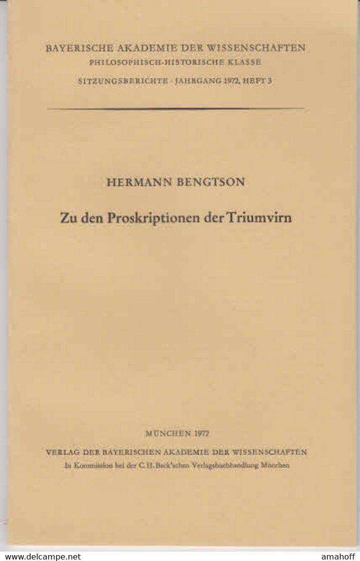 Zu Den Proskriptionen Der Triumvirn. - 4. Neuzeit (1789-1914)