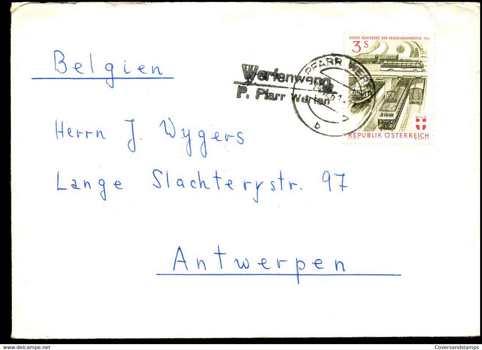 Cover To Antwerp, Belgium - Covers & Documents