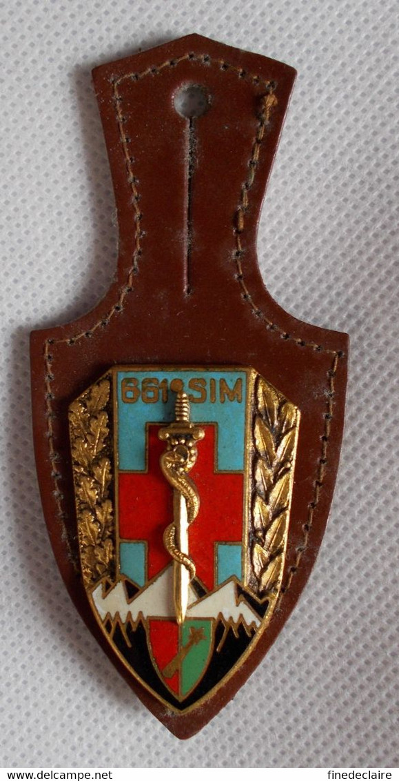 Insigne - 601° SIM - Section D'infirmiers Militaires - Drago H661 + Cuir - Medizinische Dienste