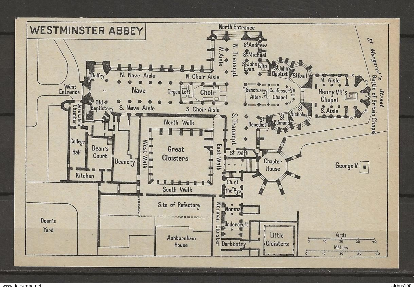 CARTE PLAN LONDRES MAP LONDON 1957 - WESTMINSTER ABBEY - Cartes Topographiques