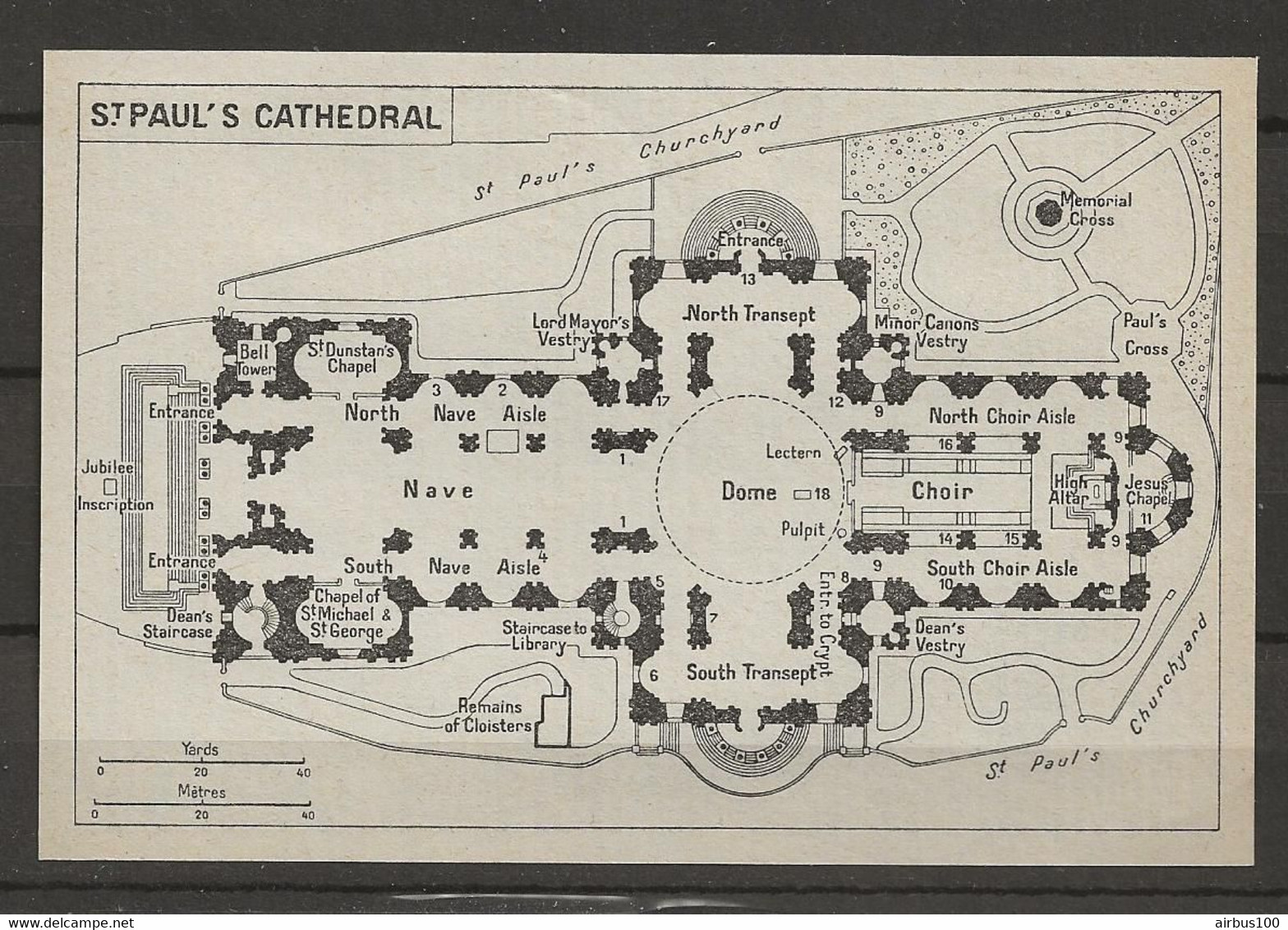 CARTE PLAN LONDRES MAP LONDON 1957 - SAINT PAUL'S CATHEDRAL - Cartes Topographiques
