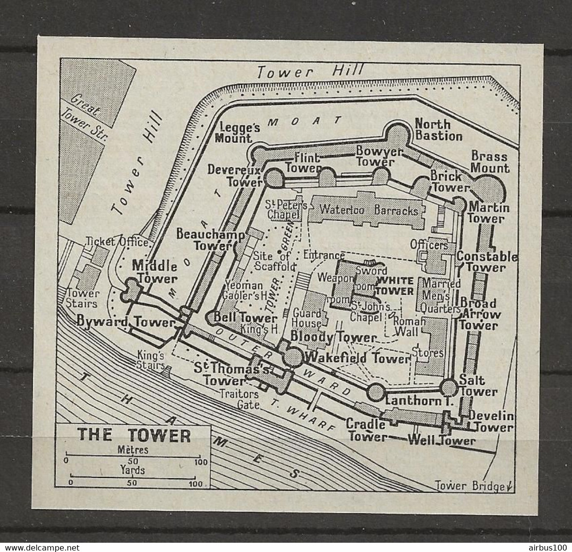 CARTE PLAN LONDRES MAP LONDON 1957 - THE TOWER - Cartes Topographiques