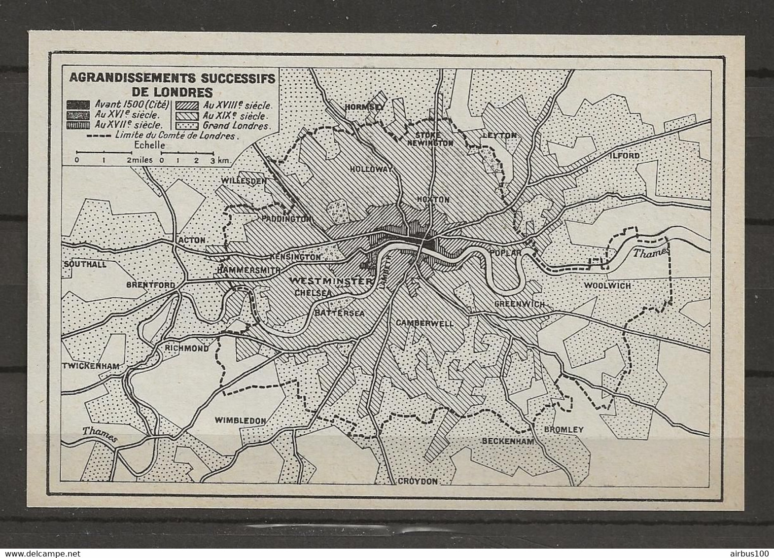 CARTE PLAN LONDRES MAP LONDON 1957 - SUCCESSIVE LONDON EXPANSIONS - AGRANDISSEMENTS SUCCESSIFS DE LONDRES - Cartes Topographiques