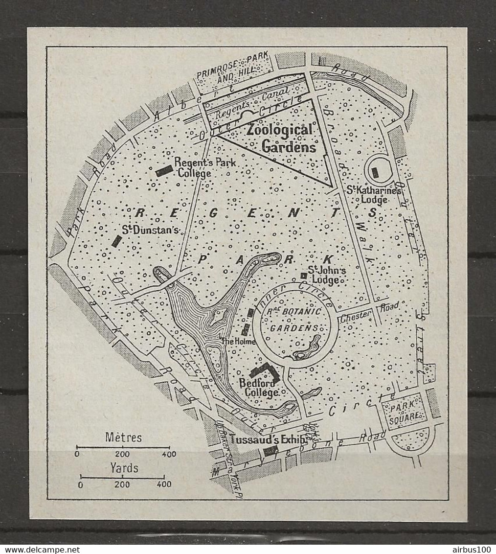 CARTE PLAN LONDRES MAP LONDON 1957 - ZOOLOGICAL GARDENS - TUSSAUD'S EXHIB - BOTANIC GARDEN - Cartes Topographiques