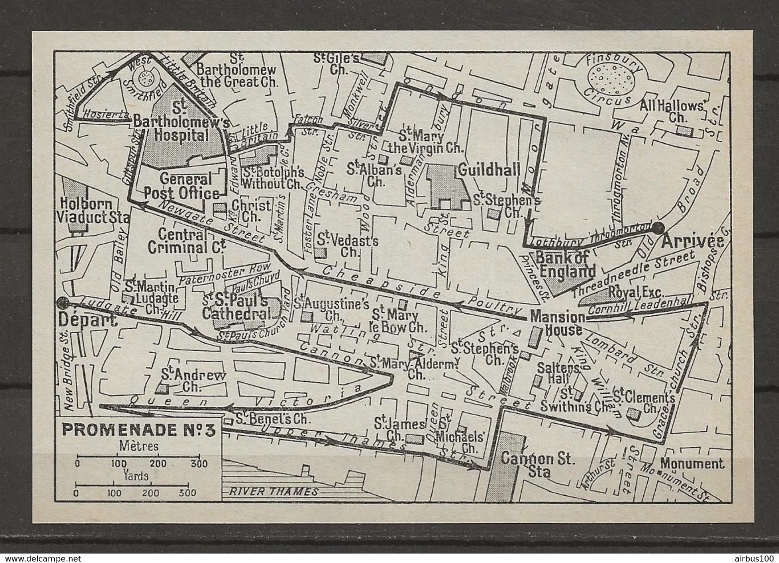 CARTE PLAN LONDRES MAP LONDON 1957 - WALK N ° 3 - PROMENADE N° 3 - Cartes Topographiques