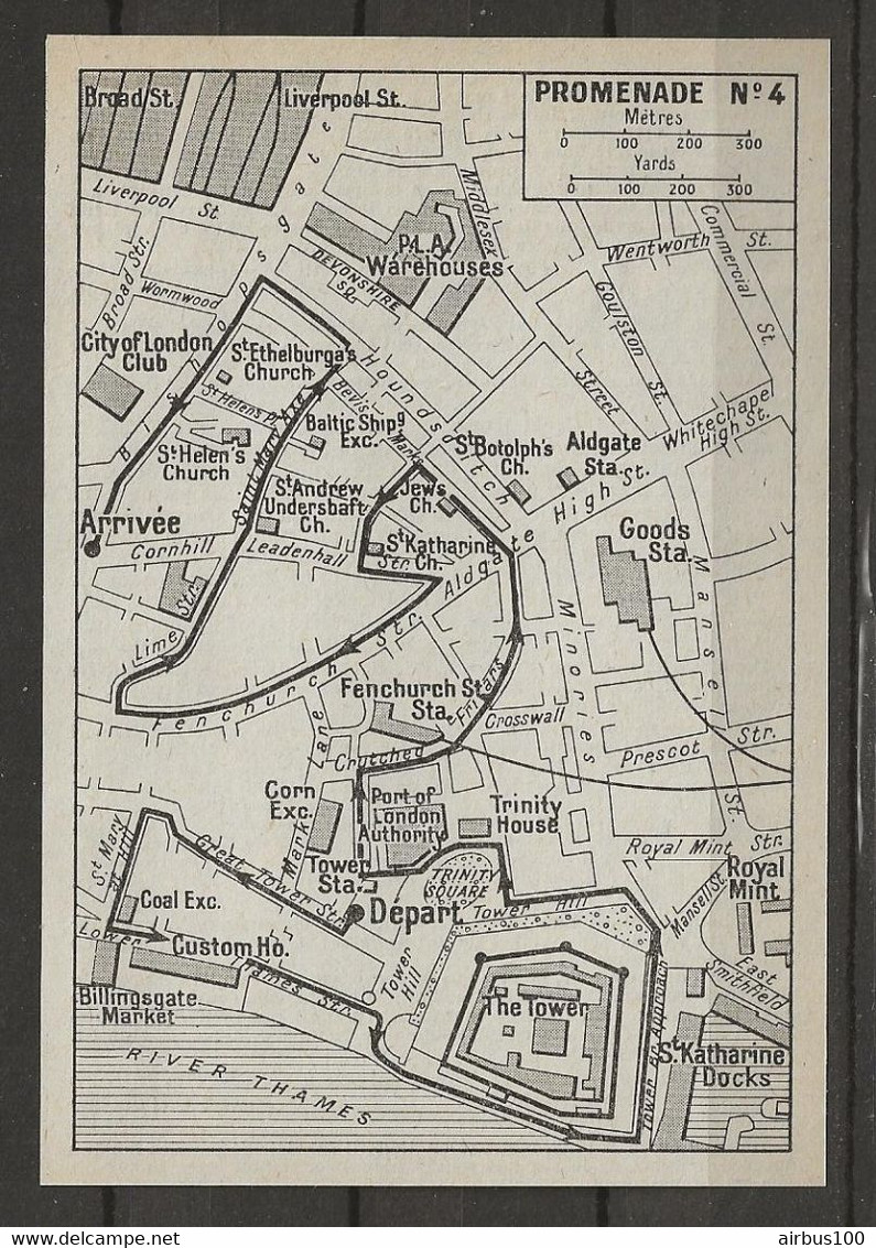 CARTE PLAN LONDRES MAP LONDON 1957 - WALK N ° 4 - PROMENADE N° 4 - Cartes Topographiques