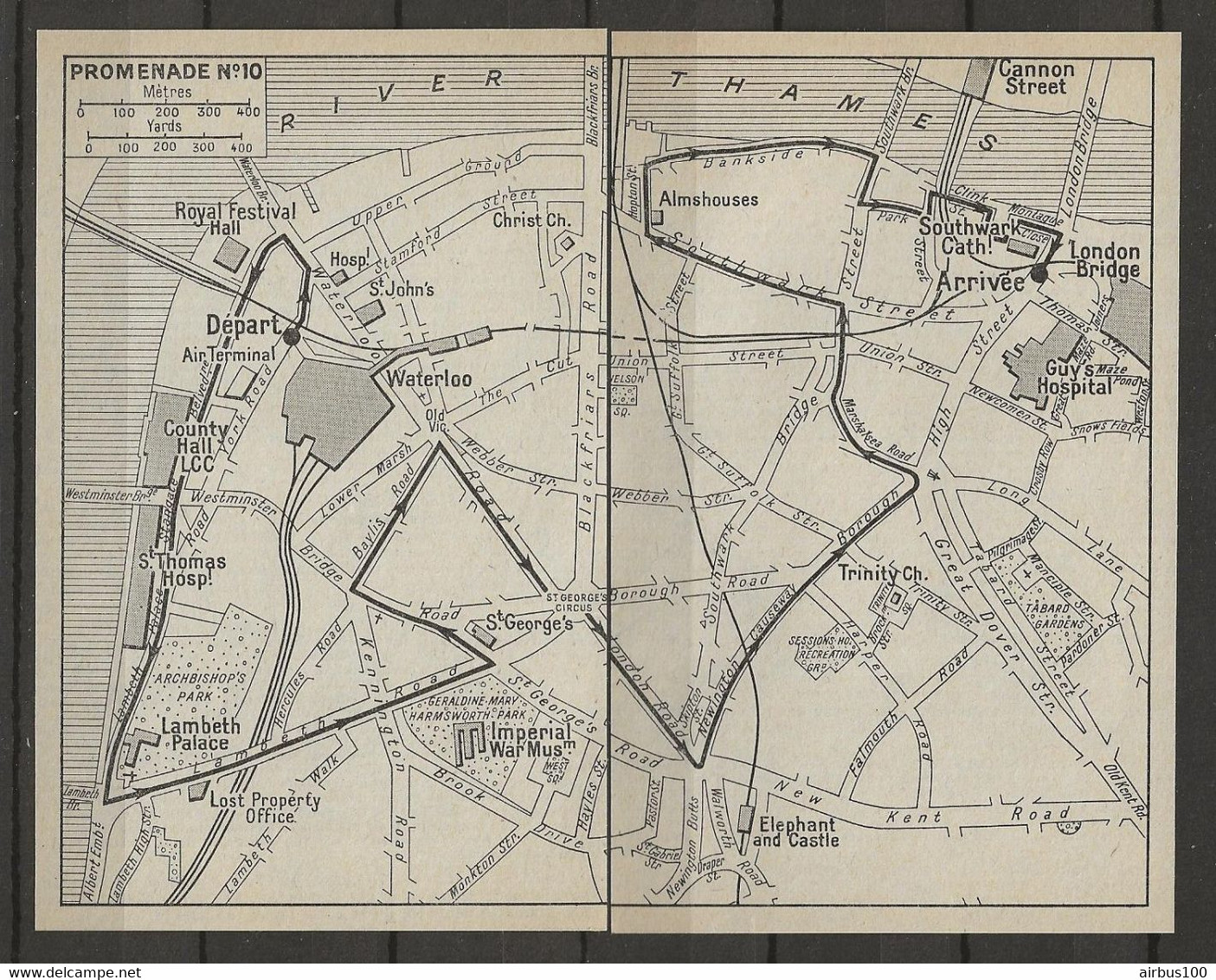 CARTE PLAN LONDRES MAP LONDON 1957 - WALK N ° 10 - PROMENADE N° 10 - Cartes Topographiques