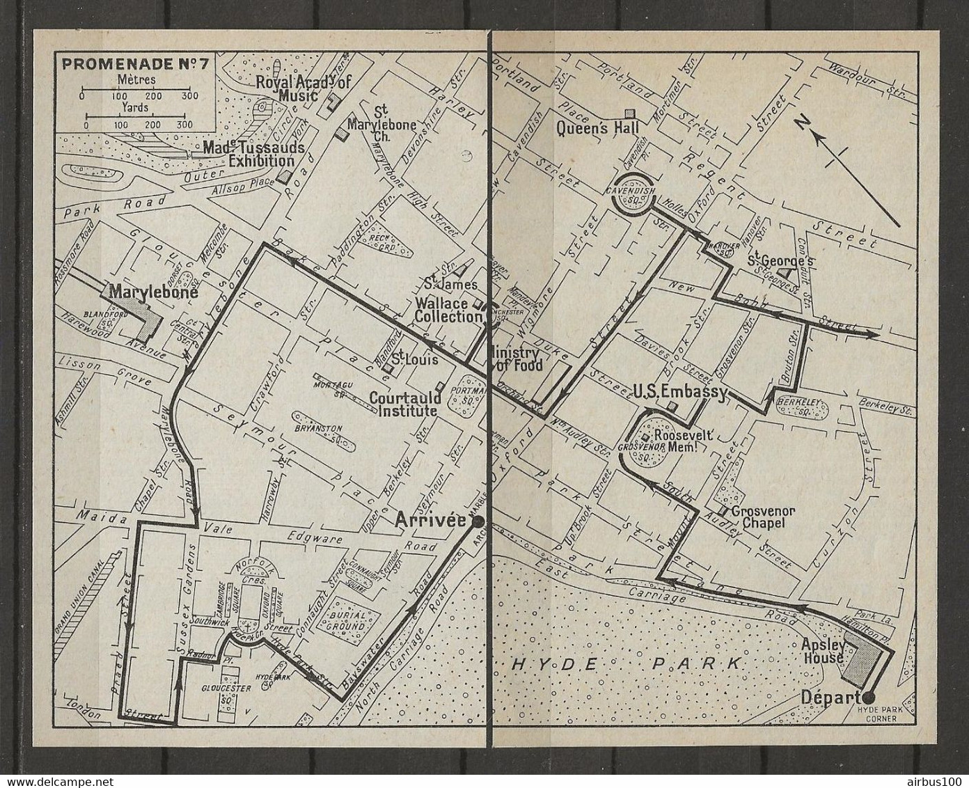 CARTE PLAN LONDRES MAP LONDON 1957 - WALK N ° 7 - PROMENADE N° 7 - Cartes Topographiques