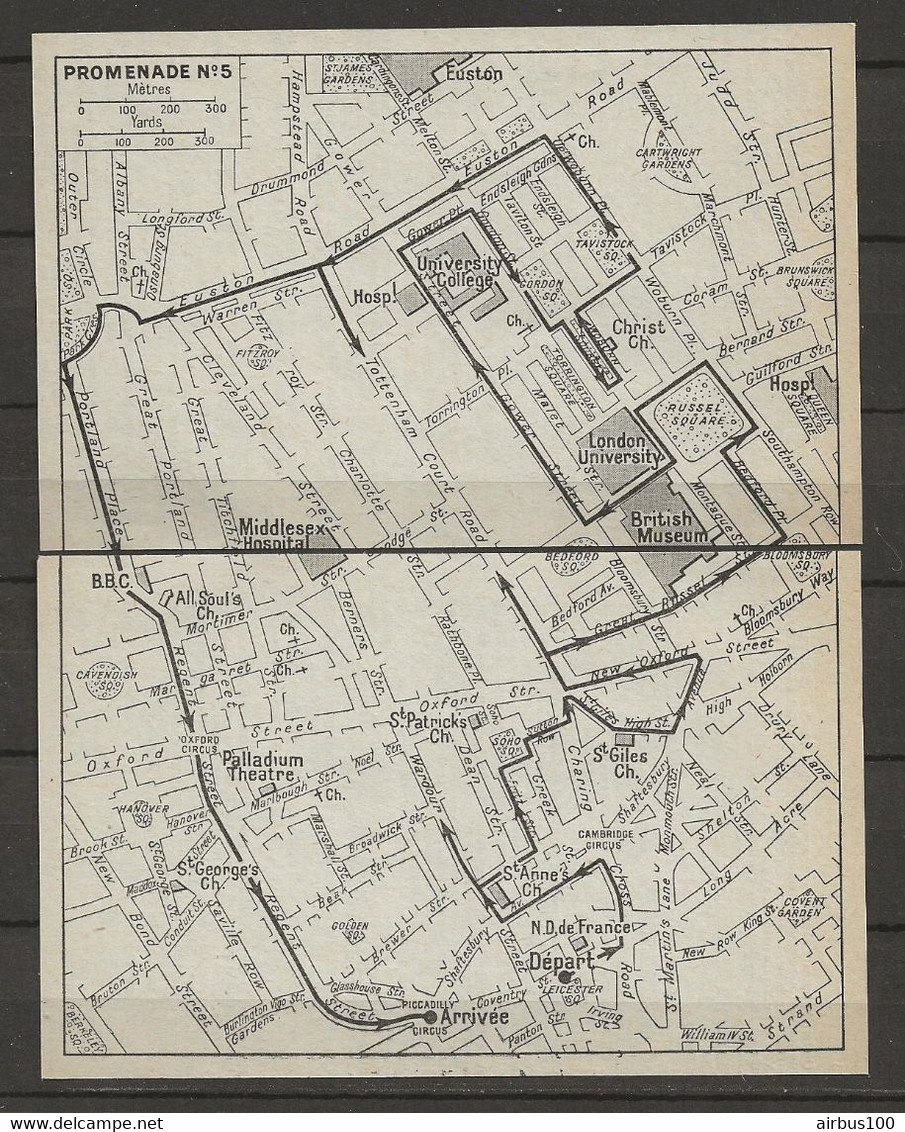 CARTE PLAN LONDRES MAP LONDON 1957 - WALK N ° 5 - PROMENADE N° 5 - Cartes Topographiques