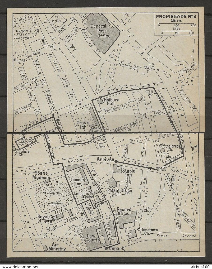 CARTE PLAN LONDRES MAP LONDON 1957 - WALK N ° 2 - PROMENADE N° 2 - Cartes Topographiques