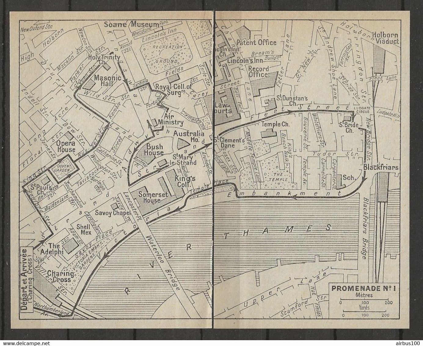 CARTE PLAN LONDRES MAP LONDON 1957 - WALK N ° 1 - PROMENADE N° 1 - Cartes Topographiques