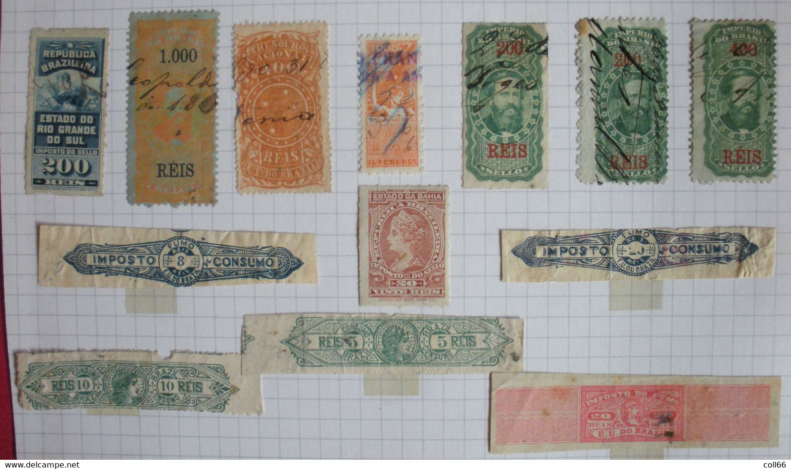 Brésil Brazil Collection De 30 Vieux Timbres Fiscaux Old Tax-Fiscal-Stamps Postage Included To The World - Collections, Lots & Séries