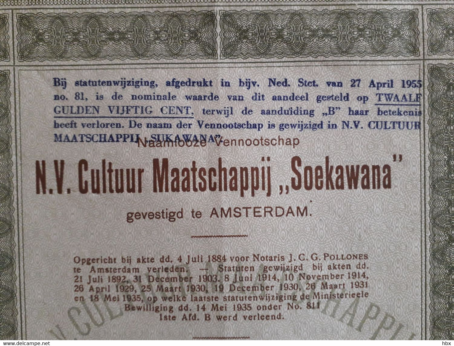 Indonesia: Cultuur Maatschappij Soekawana - 1935 - Asie