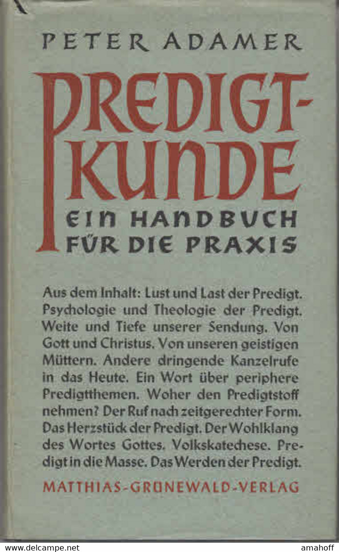 Predigtkunde : Ein Handbuch F.d. Praxis. - Sonstige & Ohne Zuordnung