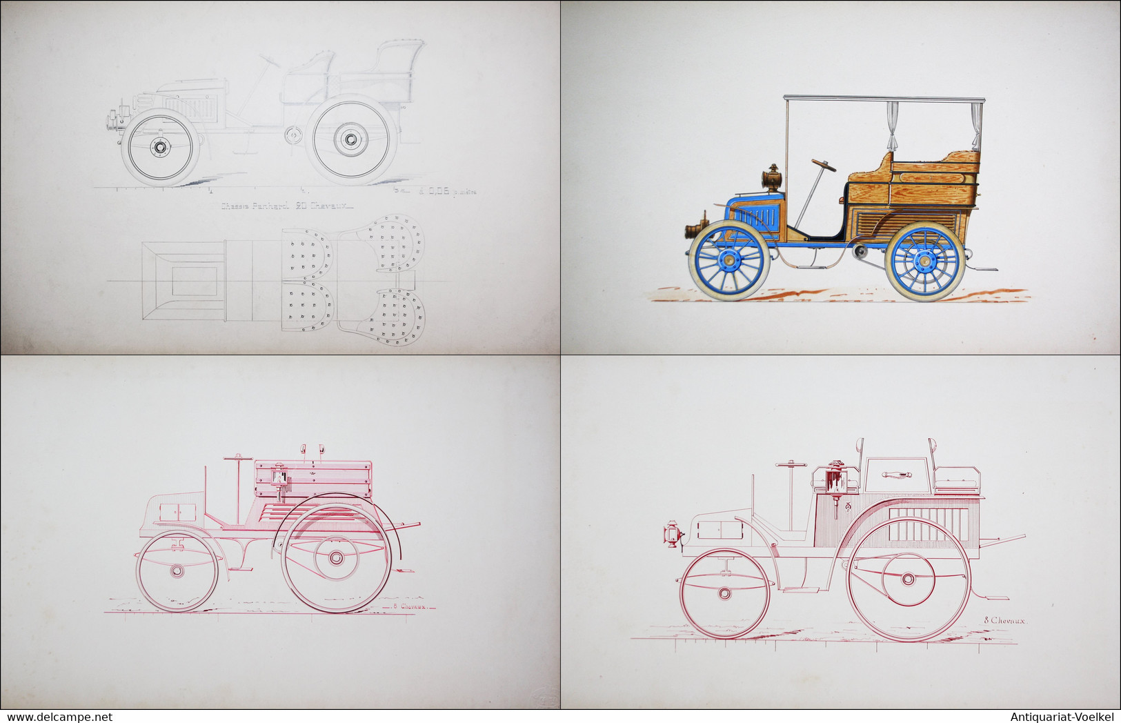 A very important collection of original designs and photographs from the beginning of French automotive indust