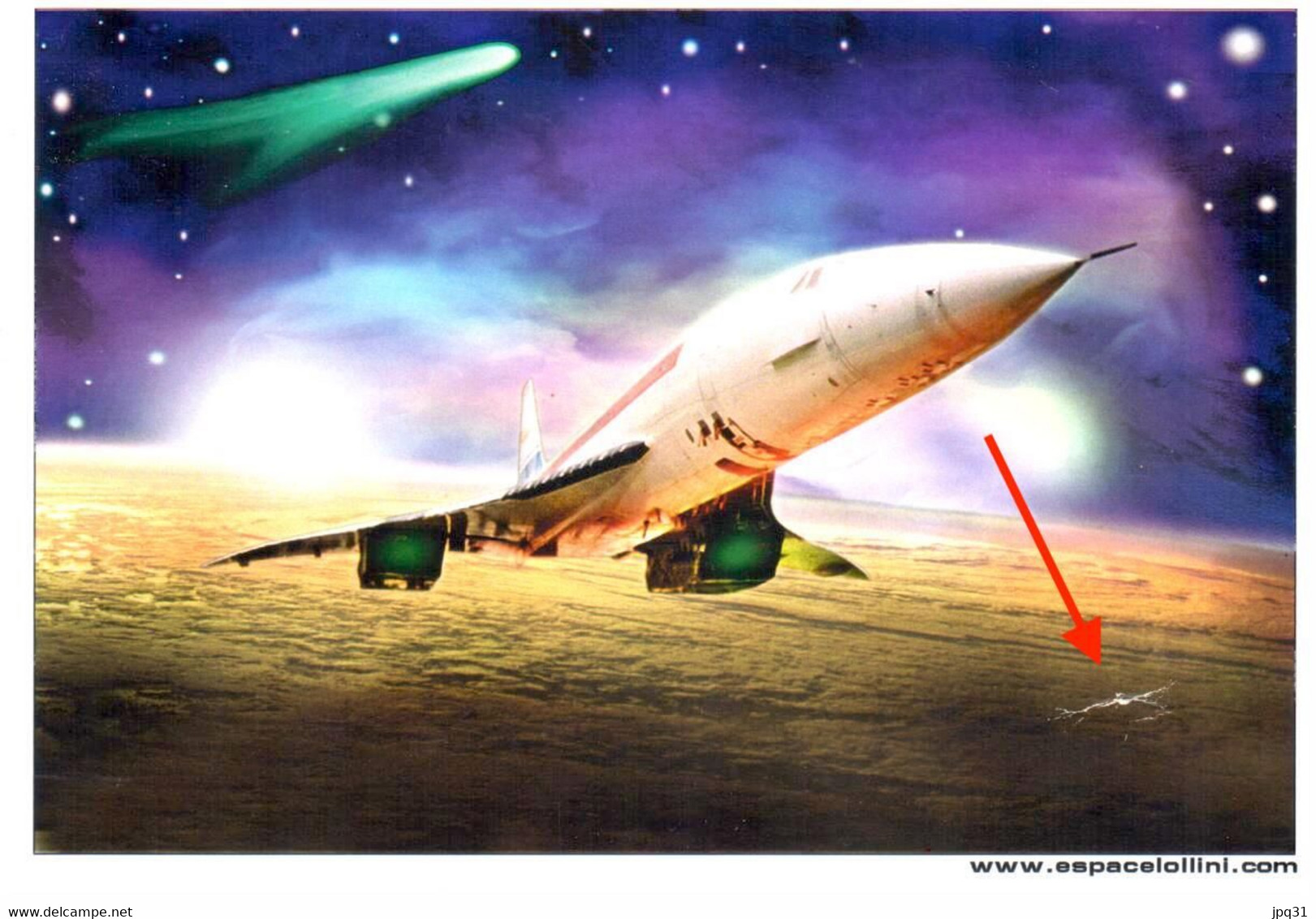 Carte Postale Concorde Et Comète - Lollini 2001 - Astronomie