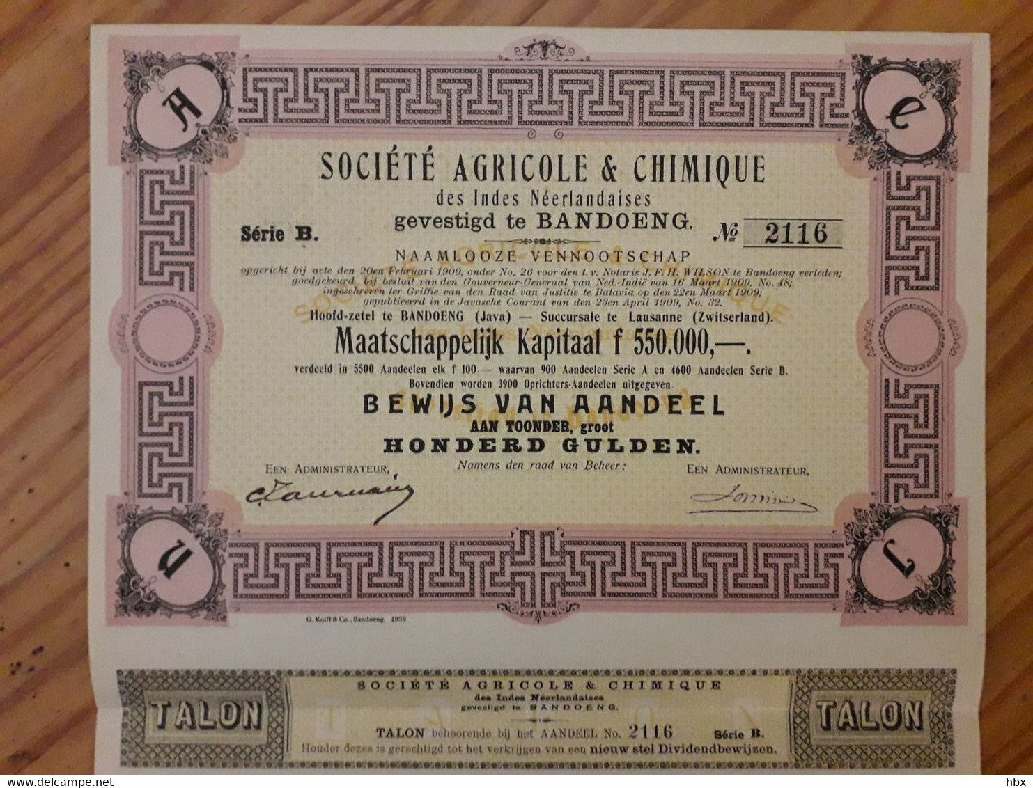 Société Agricole & Chimique Des Indes Néerlandaises - Bandoeng - 1909 - Asien