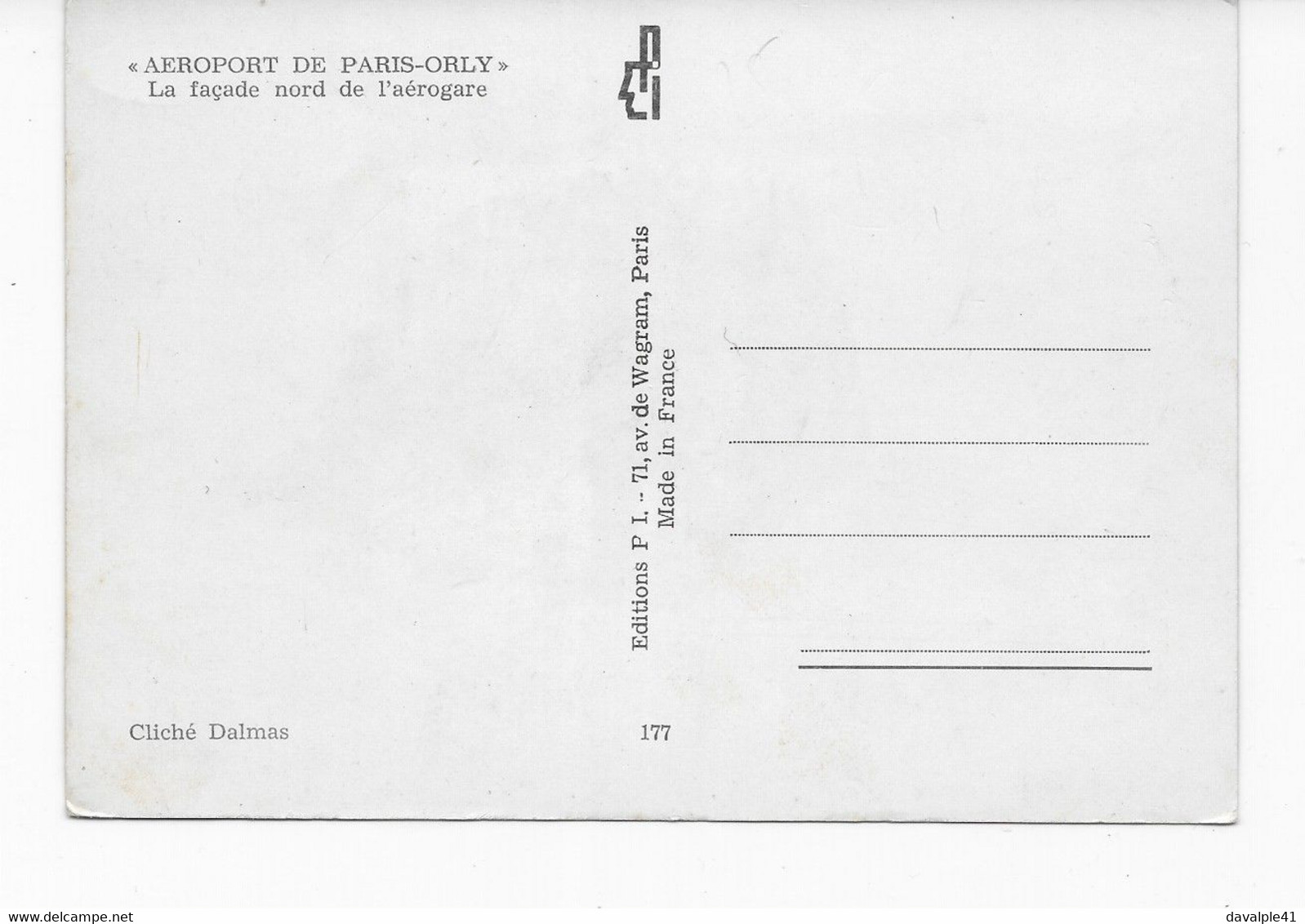 75 PARIS AEROPRT DE PARIS-ORLY  VOITURES    BON ETAT   2 SCANS - Aeroporto