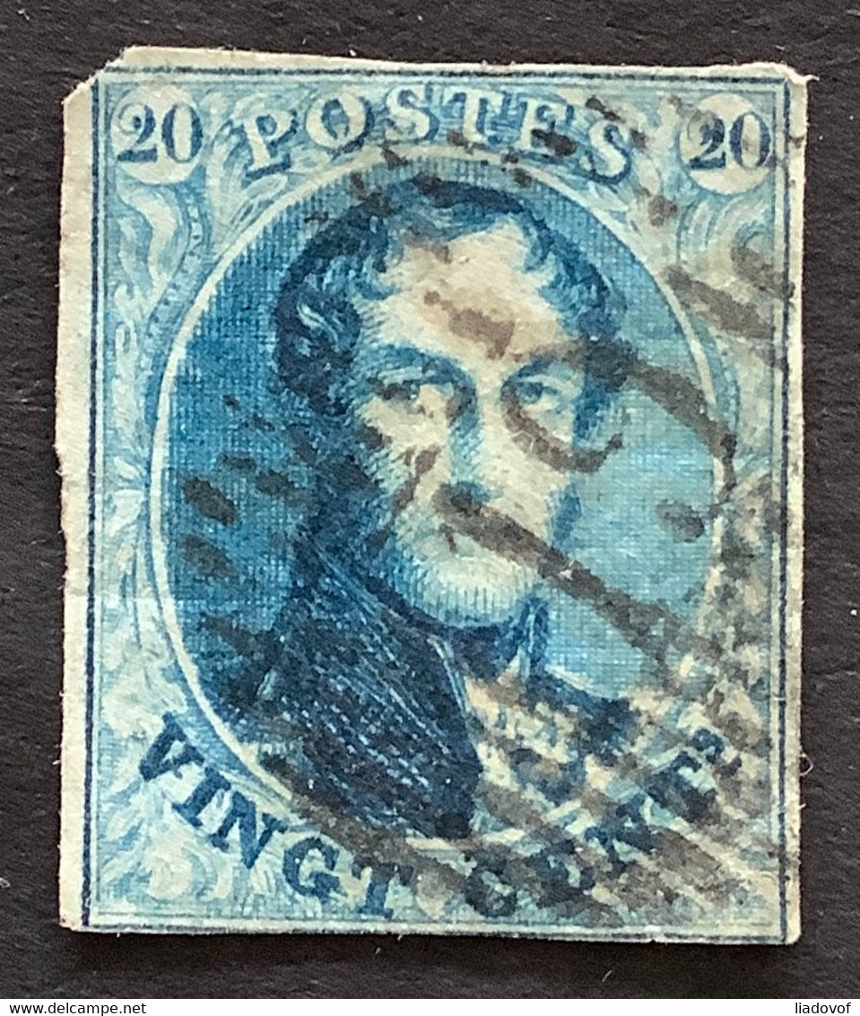 Medaillon OBP 11 - 20c Gestempeld D19 GIVRY - 1858-1862 Medaillen (9/12)