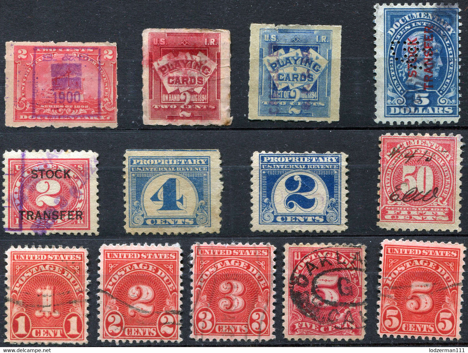 US - Small Coll. Of BOB Stamps (mixed Cond.) - Steuermarken