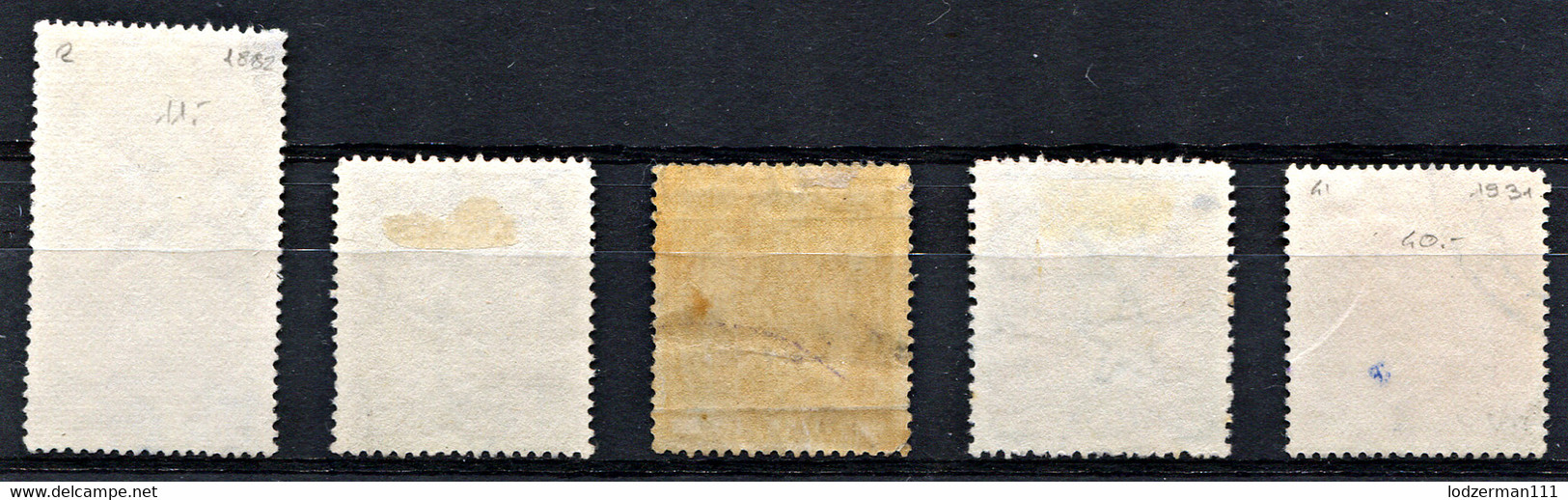 NZ 1931 Wmk NZ Close Star - Five Used Duty Stamps - Fiscali-postali