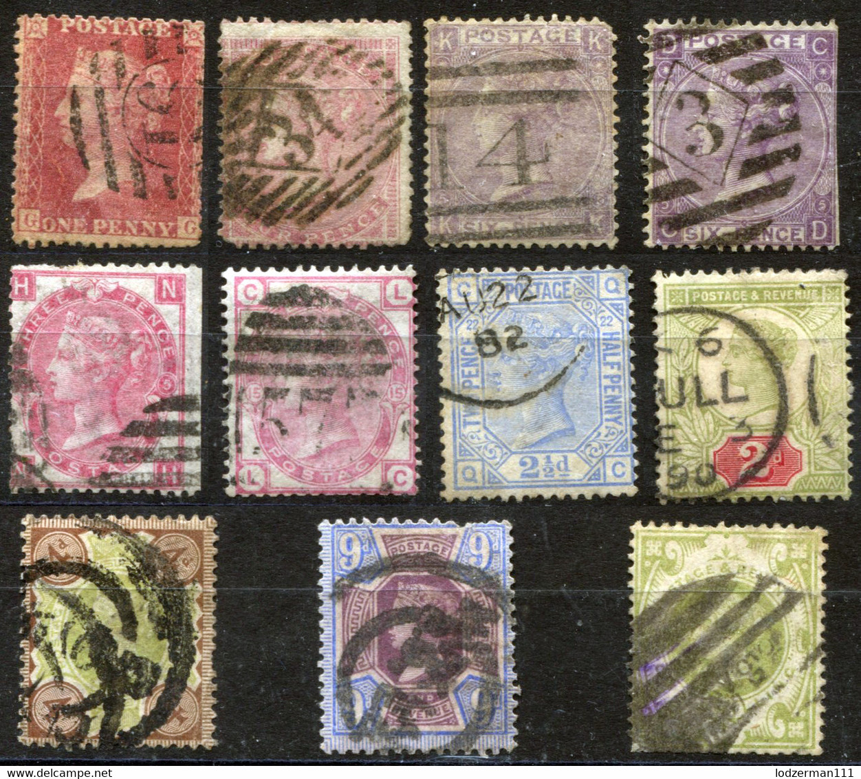 GB Pre 1890 - Ten Used Stamps (mixed Cond.) - Oblitérés