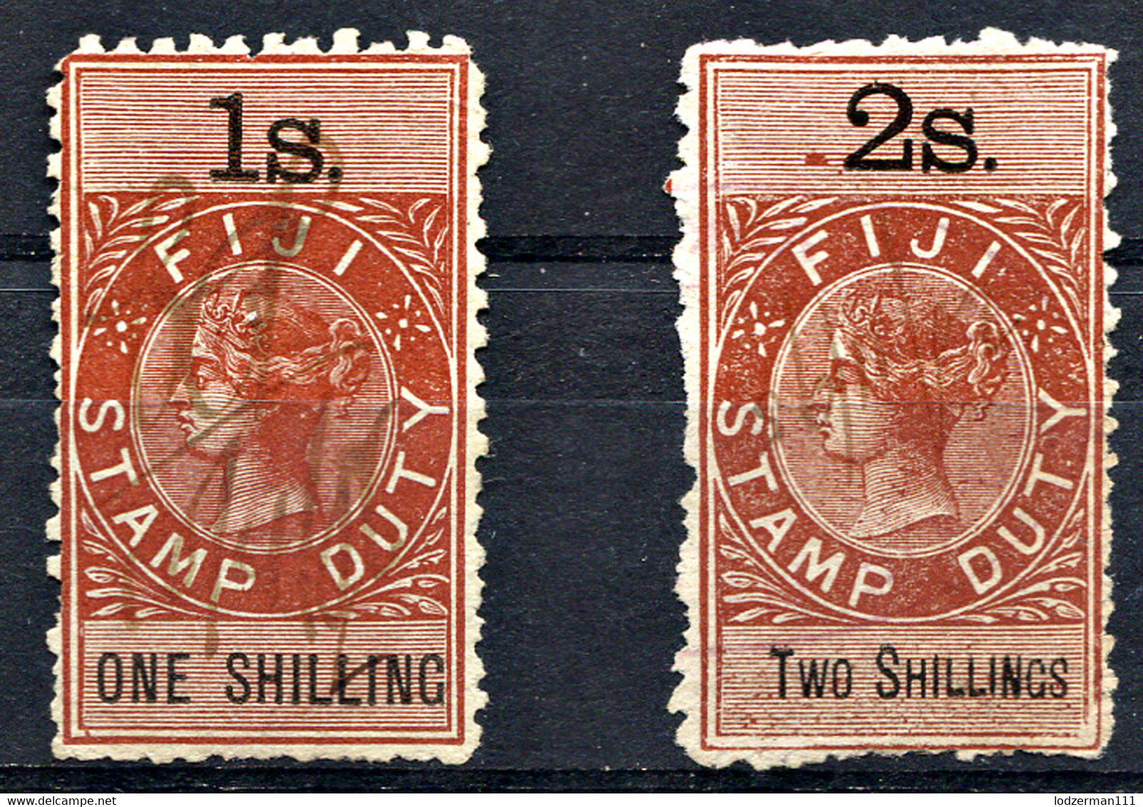 FIJI - Victoria Duty Stamps 1sh And 2 Sh (VF) - Fiji (...-1970)