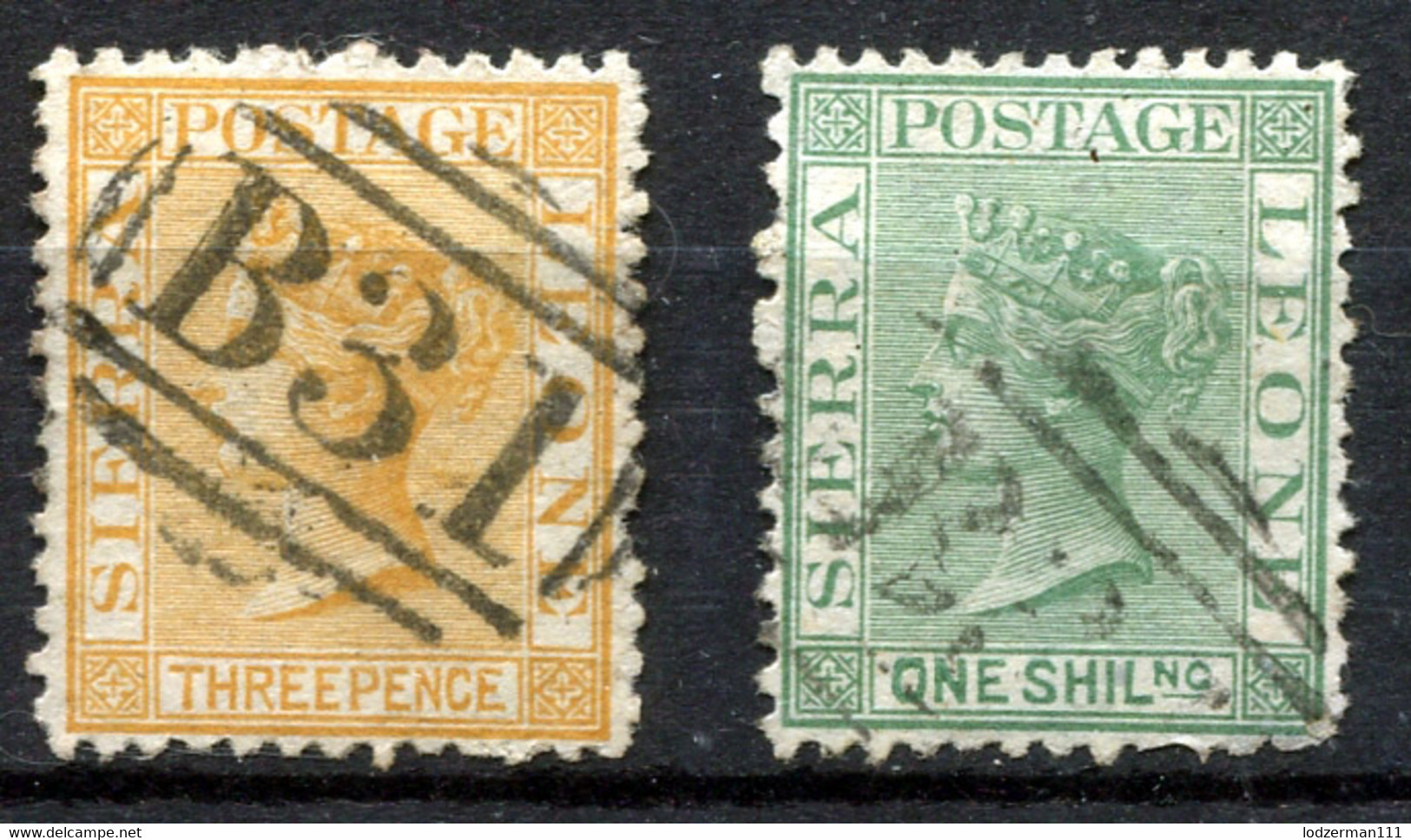 SIERRA LEONE 1872 Lying Wmk CC Perf.12.5 - Yv.7+9 (Mi.5A+7A, Sc.8+10) Used - Sierra Leona (...-1960)