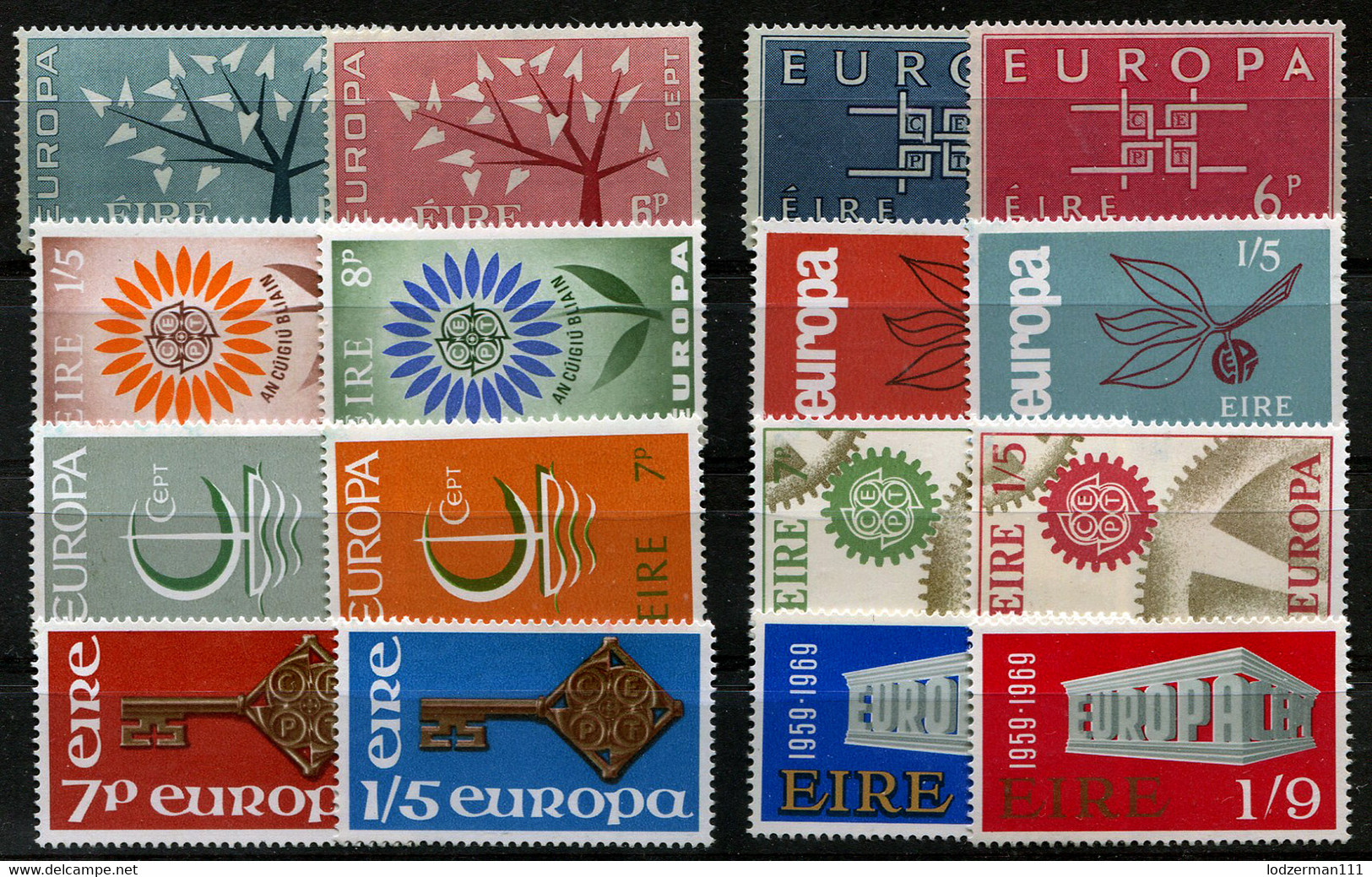 IRELAND -  Europa CEPT 1962-69 (8 Sets) MNH (postfrisch) VF (perfect) - Nuevos