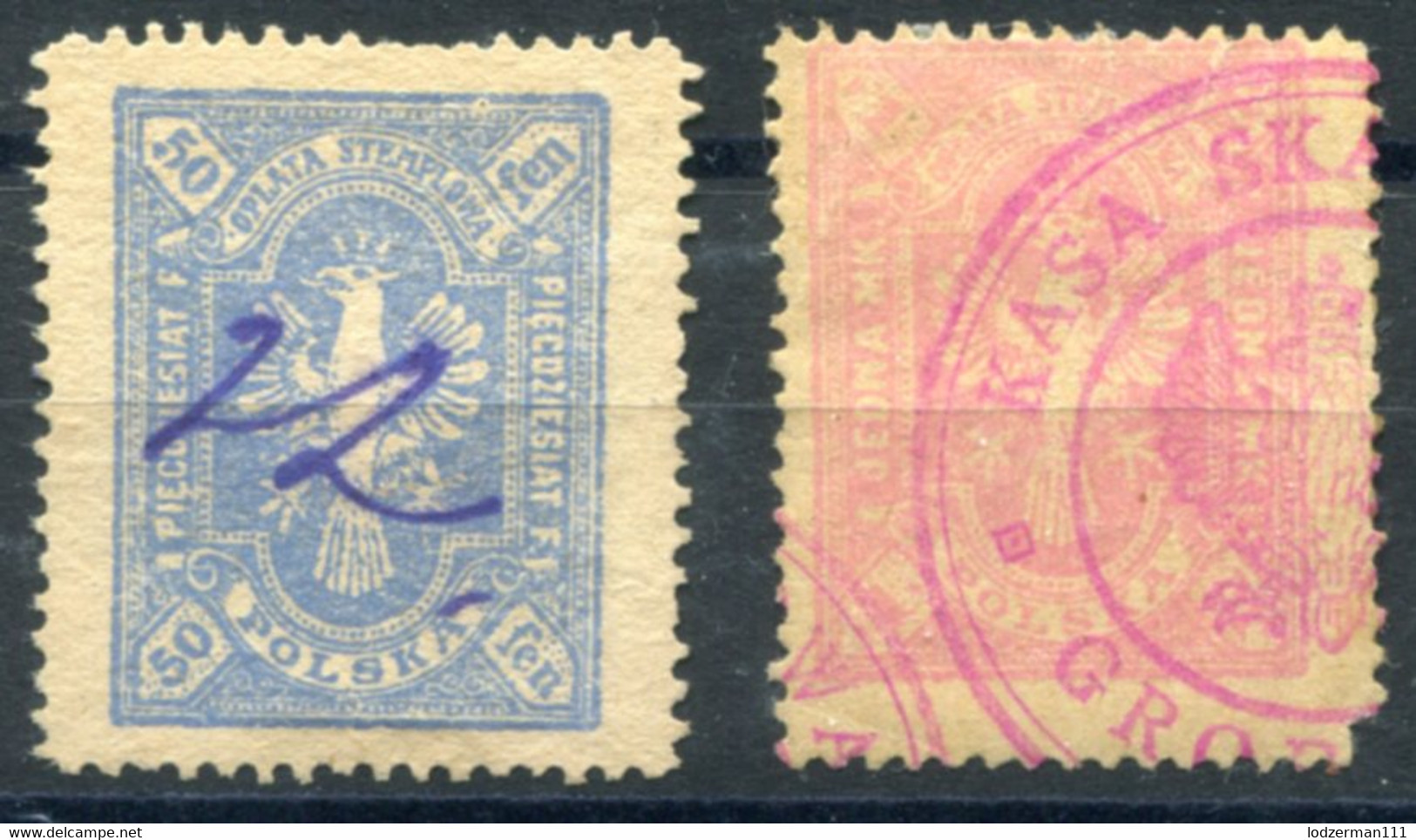 POZNAN (Posen) 1920 Perf.11.5 - Two Rare Stamps - Fiscali