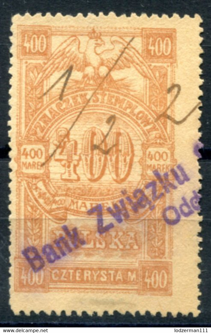 POZNAN (Posen) 1922-23 - 400 Mk Revenue (very Rare) - Steuermarken