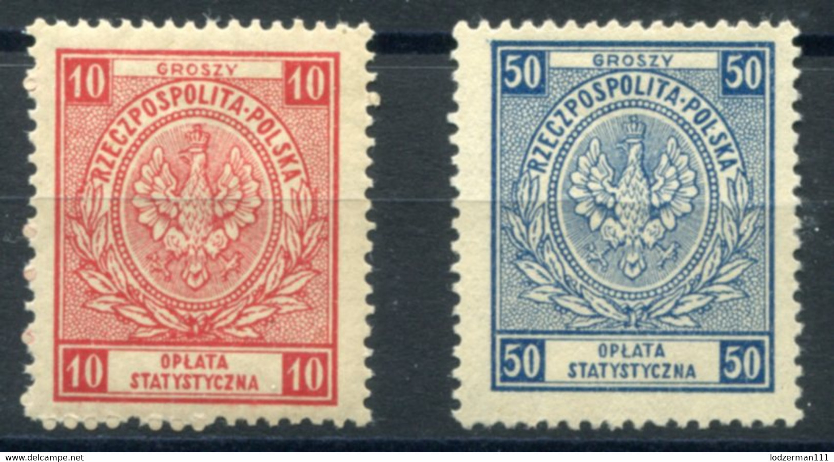 1936 Statistic Fees - 2 Unused Stamps (MNH-MNG) - Revenue Stamps
