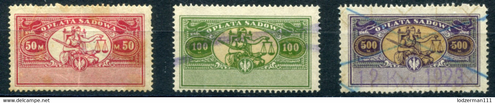 1920 Judicial (Court Fees) - 3 Stamps (mix) - Fiscali