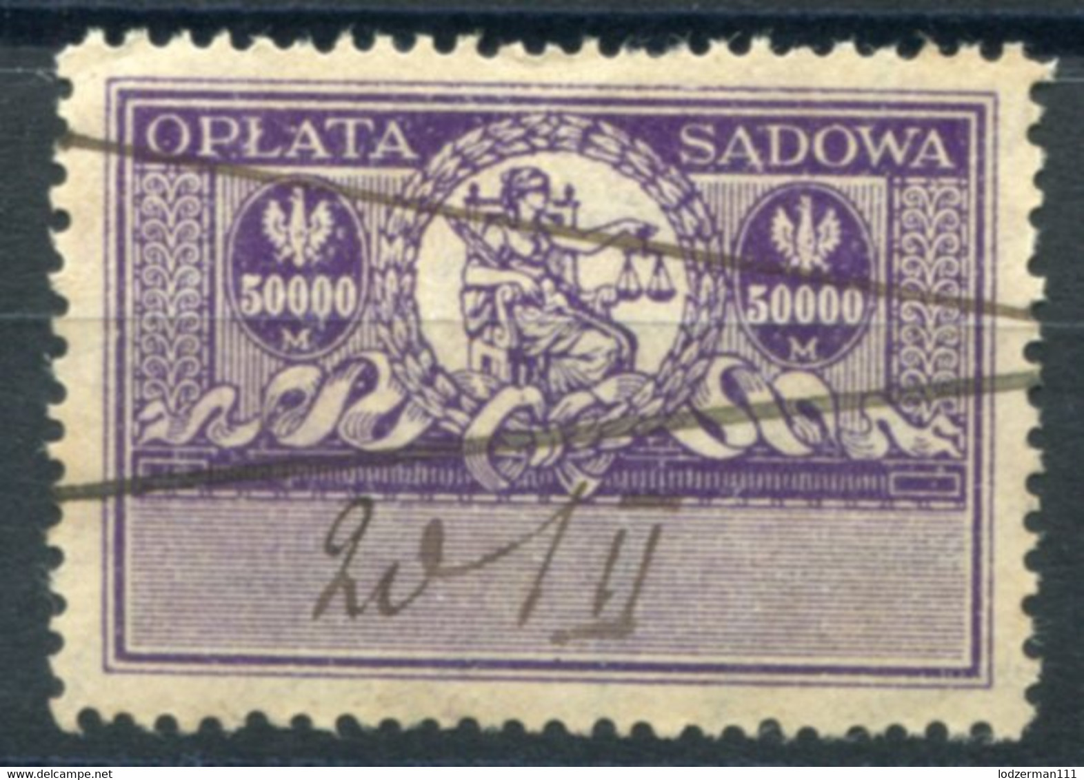 1923 Judicial (Court Fees) - 50000 M Used - Revenue Stamps