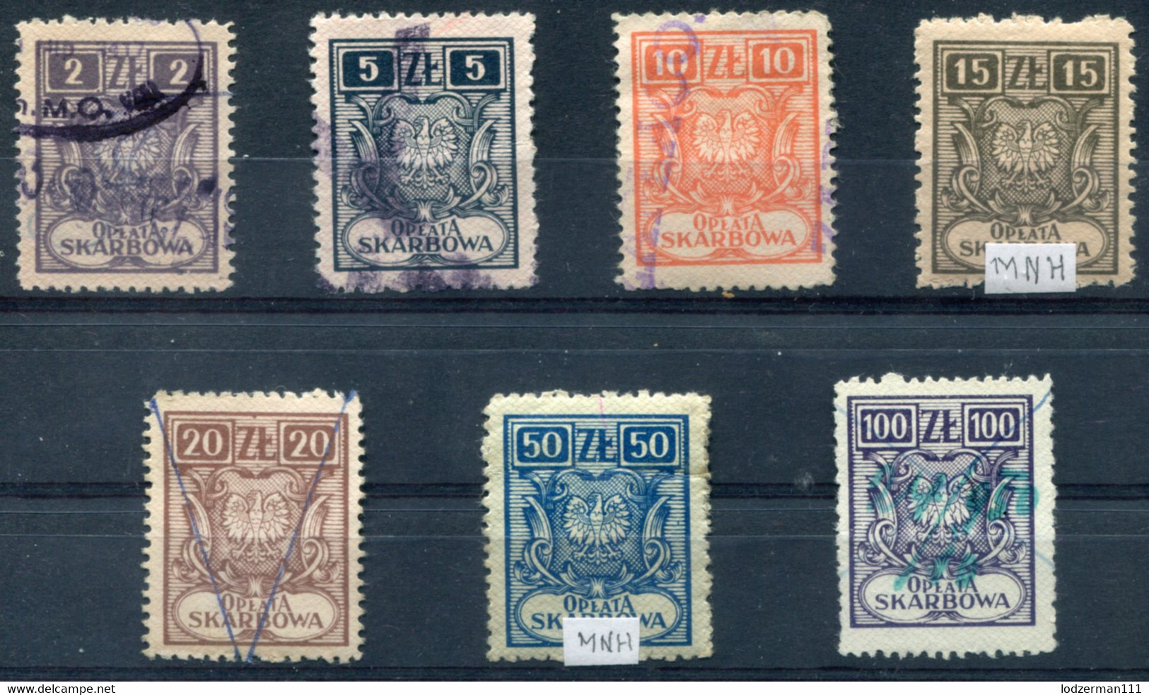 1948 General Issue #141-146 And 148-149 Mix (used And MNH) All VF - Fiscaux