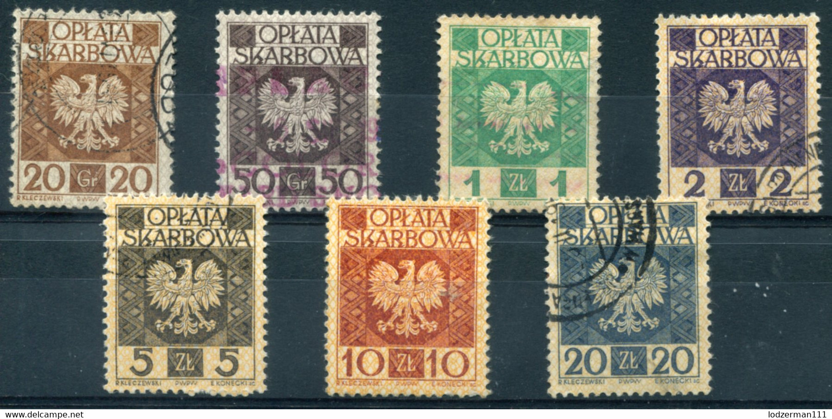 1960 General Issue #186-192 Mix (all VF) - Fiscale Zegels