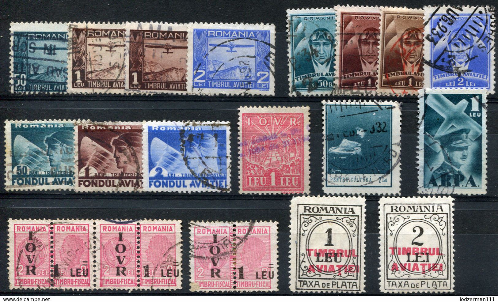 ROMANIA - Fondul Aviatiei - Collection Of Used Stamps (2 MH) - Marcofilia