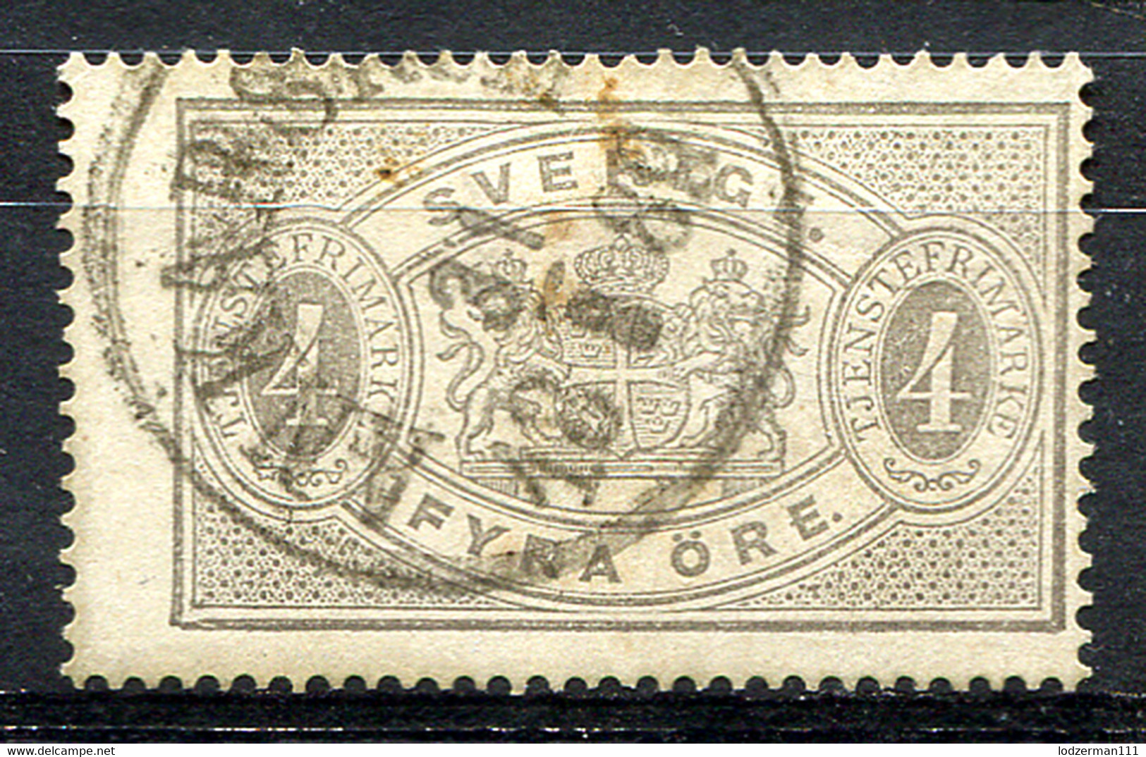 SWEDEN 1874 Perf.14 - Yv.2B (Mi.2A, Sc.O2) Used (VF) - Service