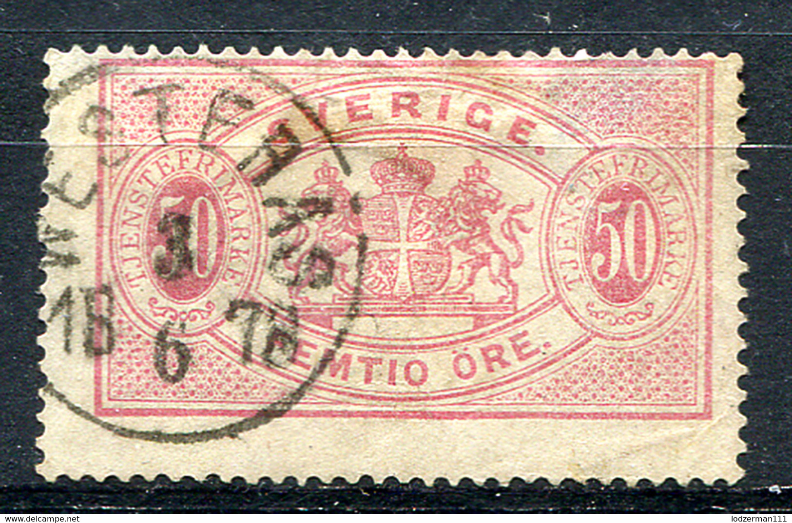 SWEDEN 1874 Perf.14 - Yv.10B (Mi.10A, Sc.O10) Used (lower Cond.) - Servizio