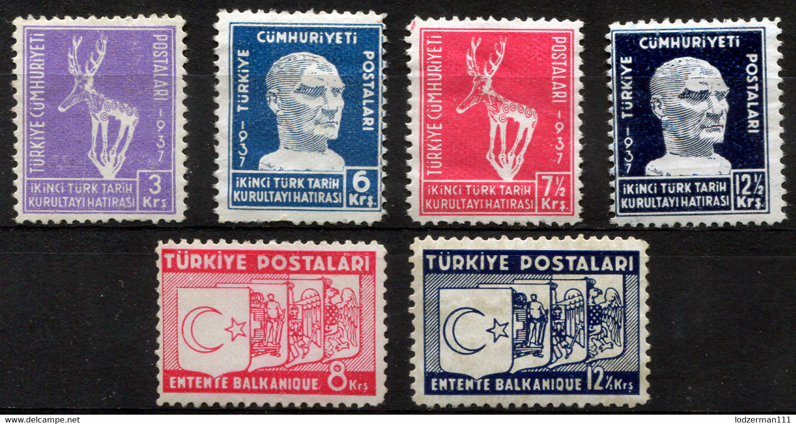 TURKEY 1937 Compl. - Yv.878-883 (Mi.1010-1015, Sc.781-786) MNH (postfrisch) - Ongebruikt