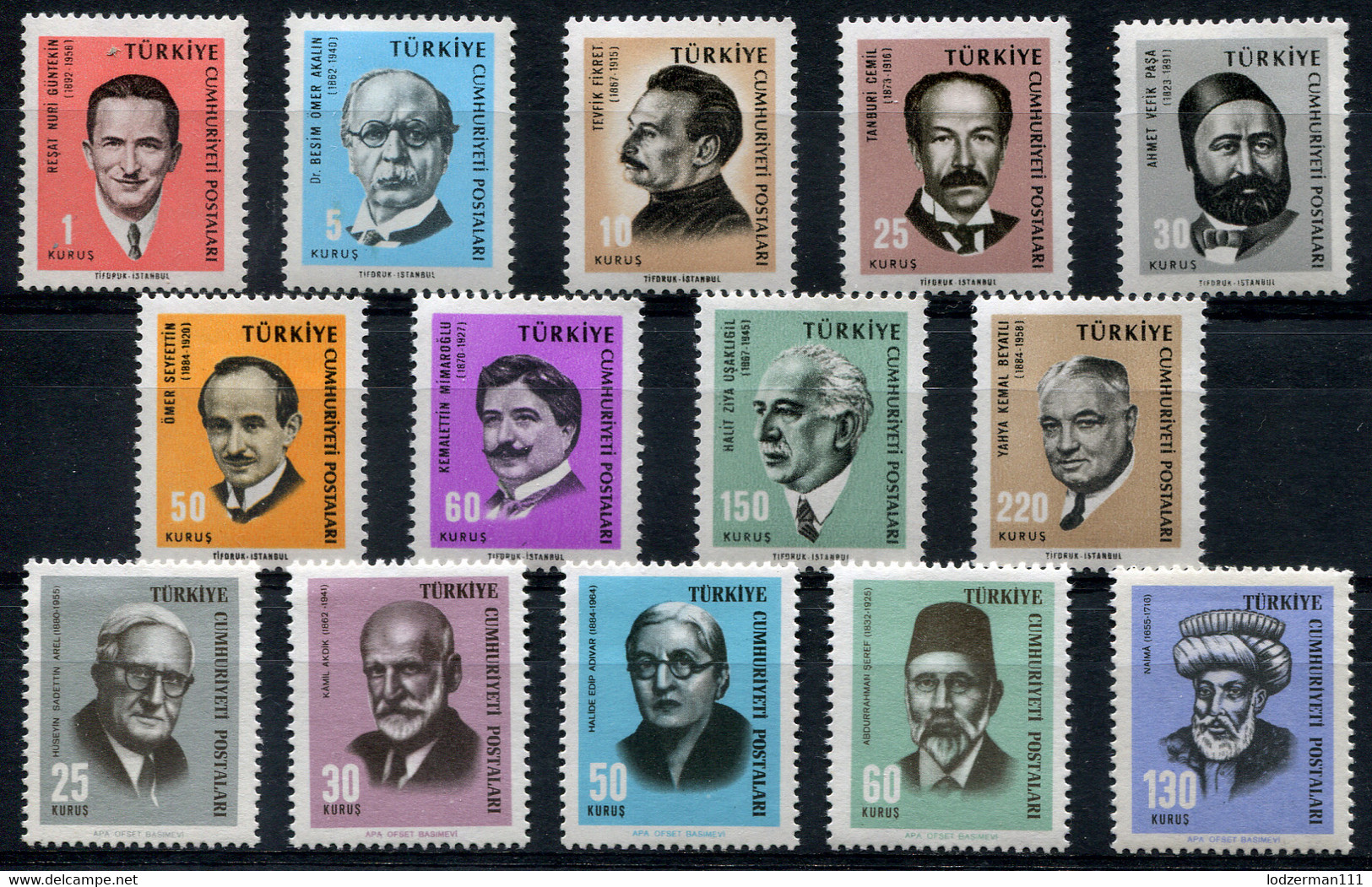 TURKEY 1965-6 Famous Peoples (two Sets) - Mi.1981-1994 MNH (postfrisch) Perfect (VF) - Ongebruikt