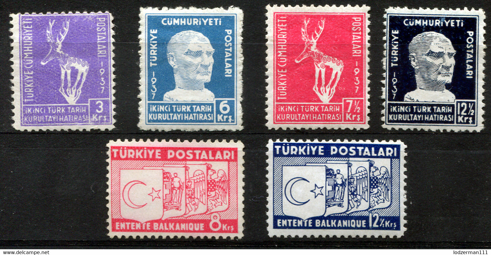 TURKEY 1937 Compl. - Yv.878-883 (Mi.1010-1015, Sc.781-786) MNH  (VF) - Full Years