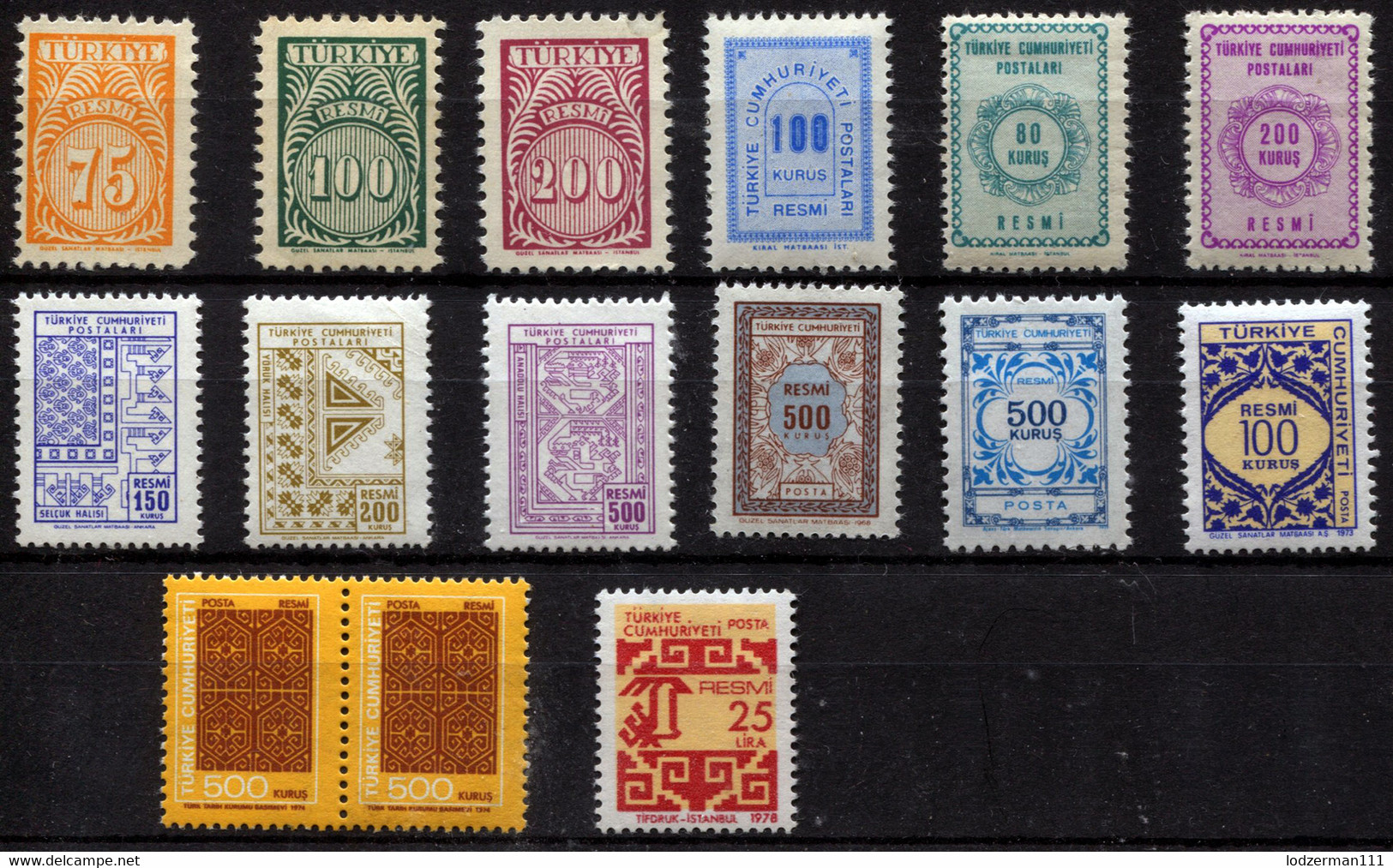 TURKEY Official 1957-78 - Selected Stamps MNH (postfrisch) All VF (perfect) - Dienstzegels