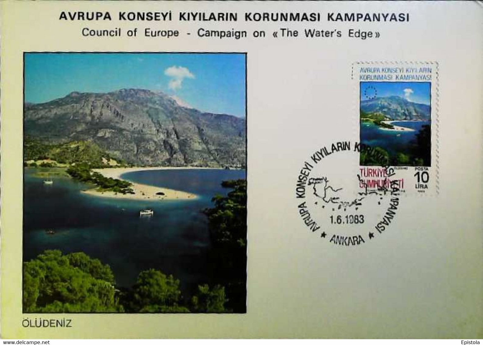 ► Carte Maximum Card 1983 - Turquie Ankara - Council Of Europe - Campaign On The Water Edge - Cartoline Maximum