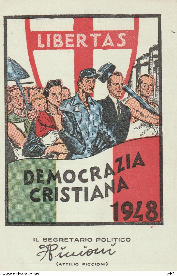 Tessera - DEMOCRAZIA CRISTIANA  1948 - Tarjetas De Membresía