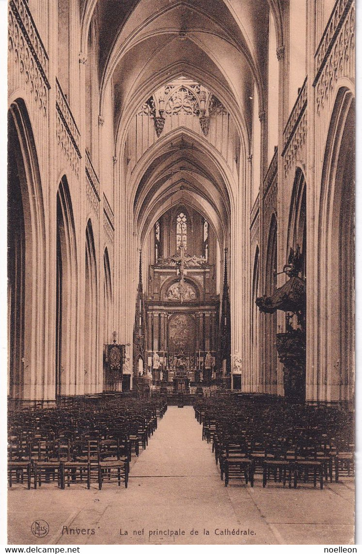 Carte Postale - Anvers Cathédrale - Oblitération Luttich 2 - Sans Timbre - German Occupation