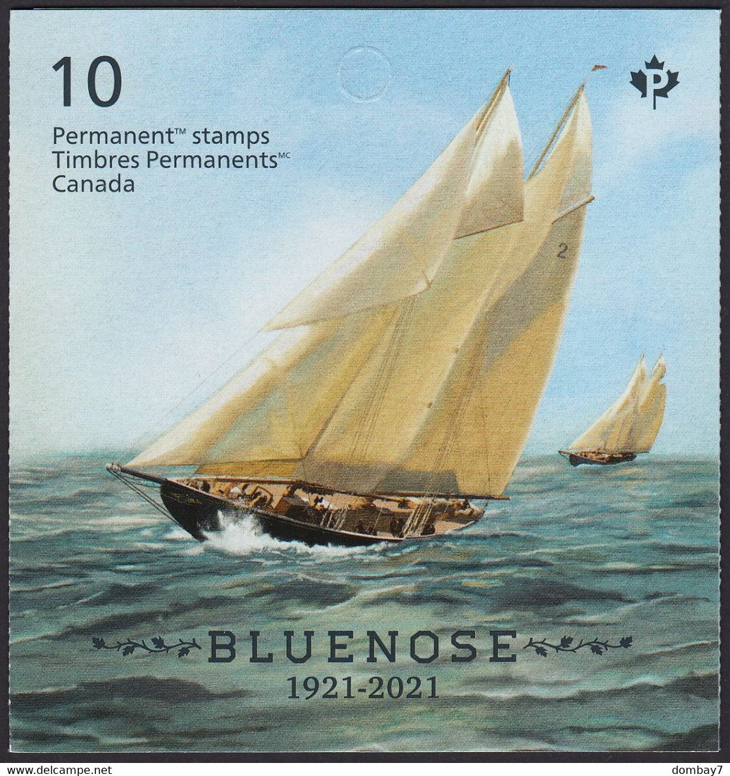 Qc. BLUENOSE SHIP /YACHT / BOAT - 100TH ANNIVERSARY = Booklet Of 10 Stamps Booklet MNH Canada 2021 - Ongebruikt